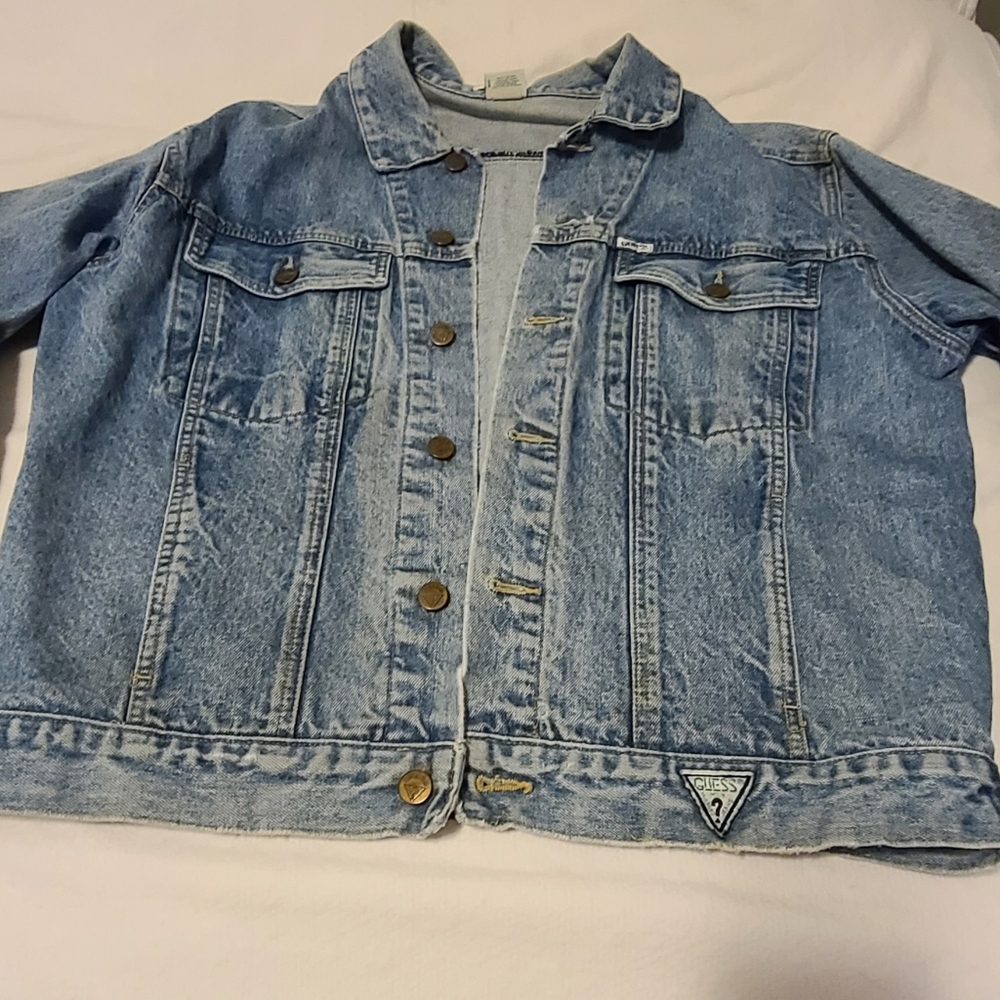 Vintage Men's Guess Denim Jacket Size M